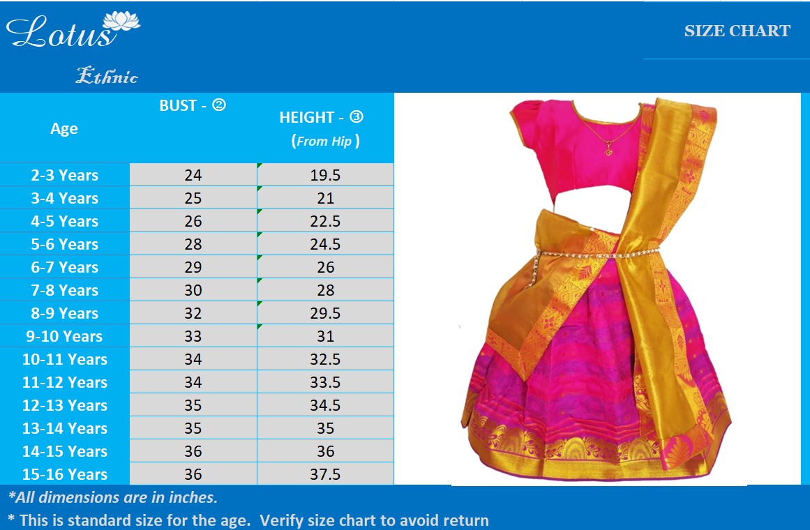 Silk Embossed Traditional Half Saree – Red & Yellow with Blue Border