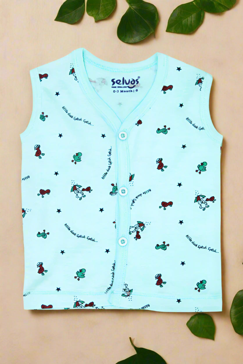 Infant Button Top printed Turquise