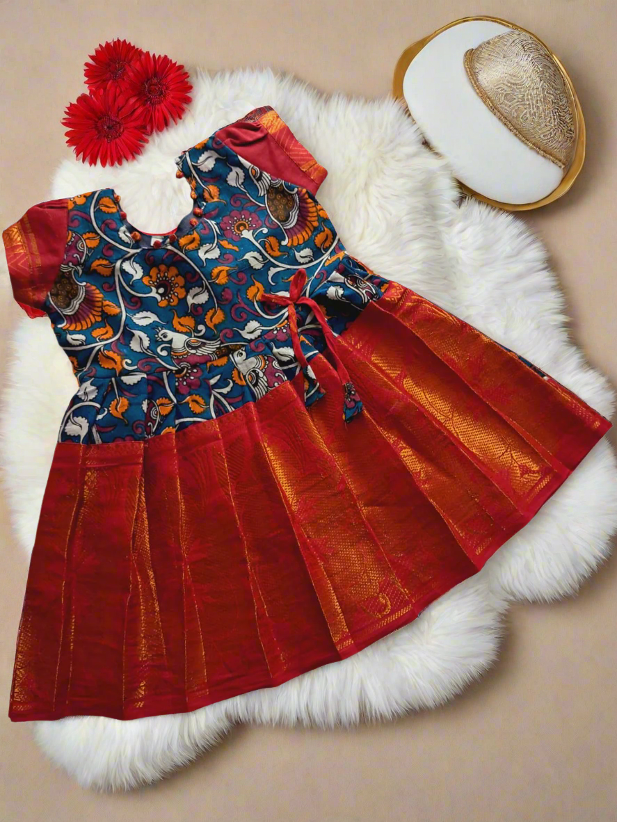 Girls Kalamkari Cotton frock