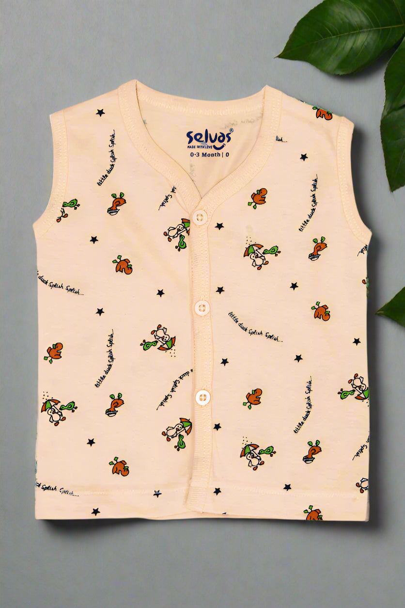 Infant Button Top printed Peach