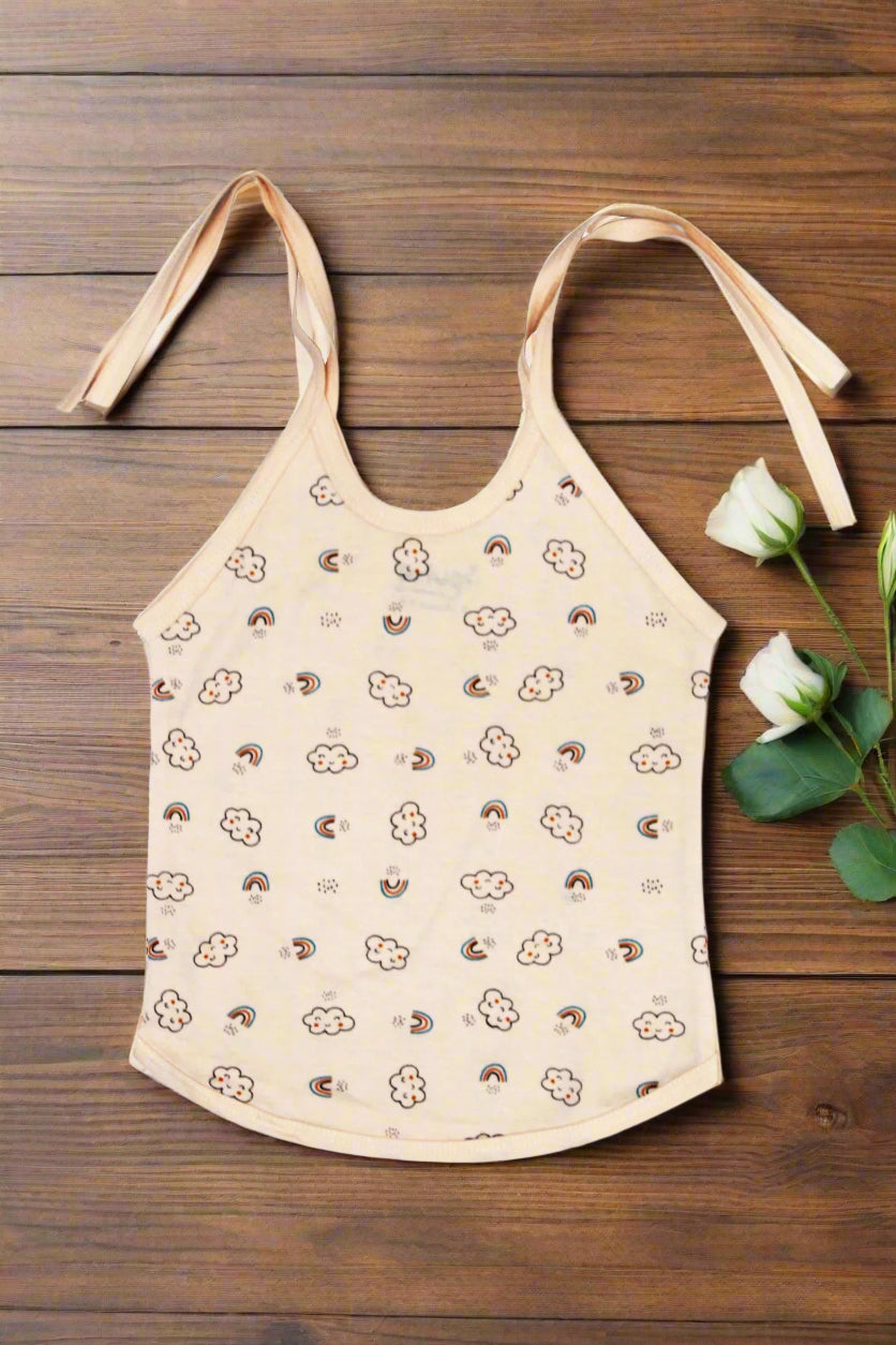 Infant tie Top printed Peach