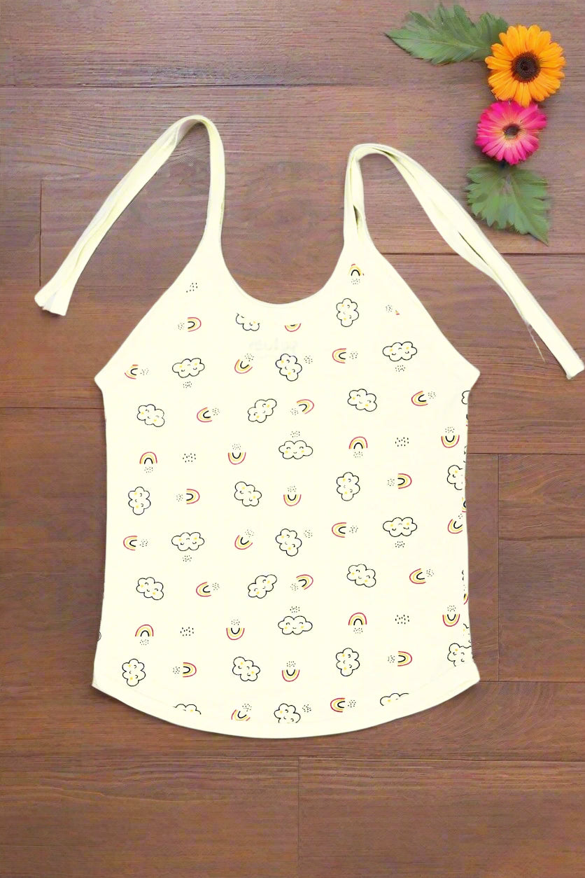 Infant tie Top printed -Yellow