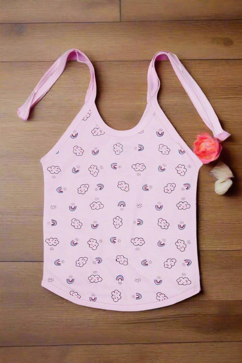 Infant tie Top printed Pink