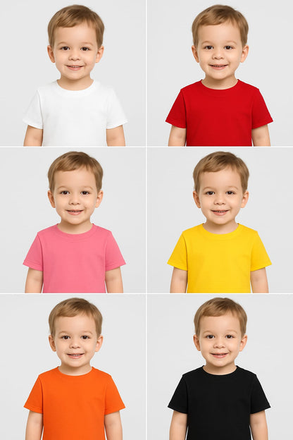 White unisex kids cotton t-shirt for boys & girls casual wear Red plain kids t-shirt in soft breathable cotton for summer